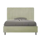 140x200 cm Microfiber Bed with Symmetrical Vertical Lines Made in Italy - Glove Viadurini