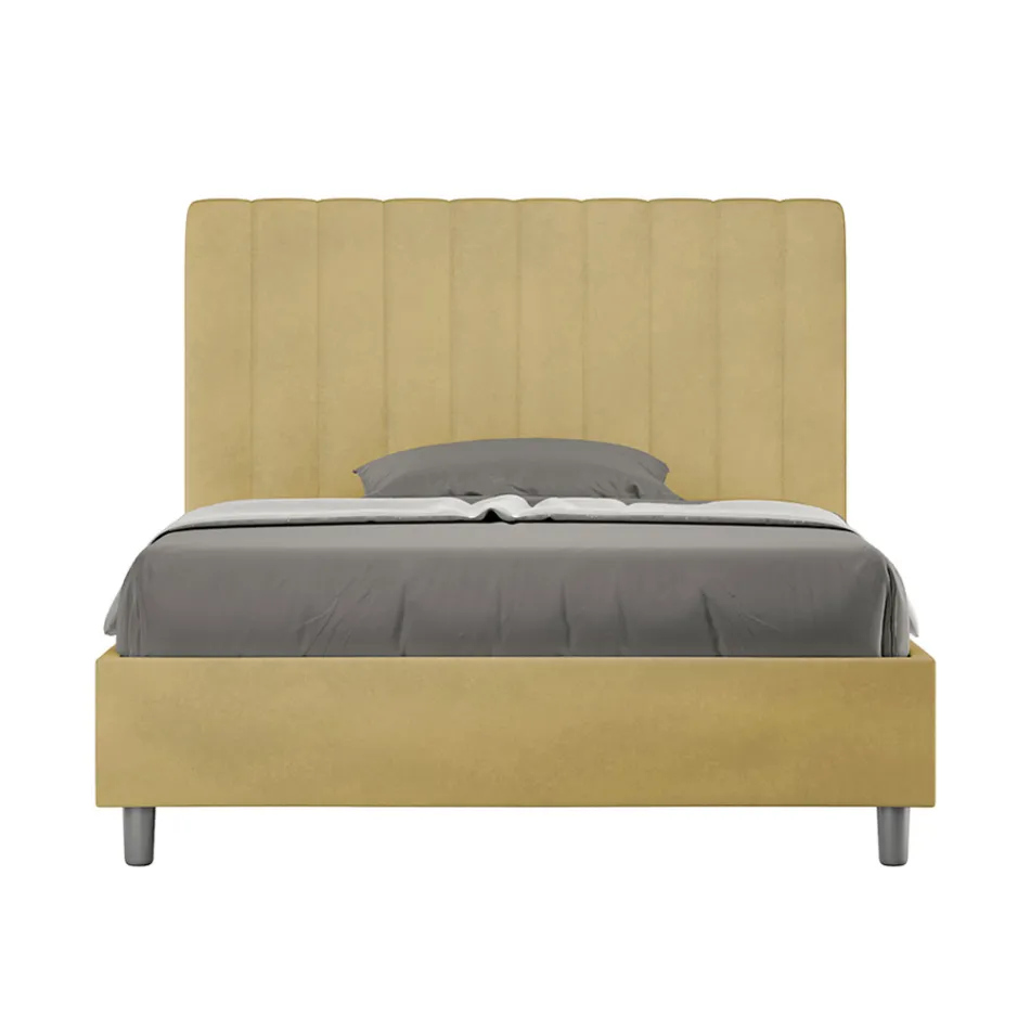 140x200 cm Microfiber Bed with Symmetrical Vertical Lines Made in Italy - Glove Viadurini