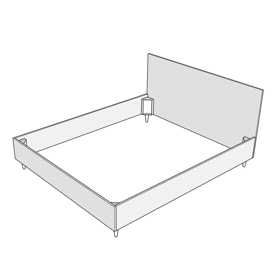 140x200 cm Bed Headboard with Microfiber Cushions Made in Italy - Olympics Viadurini