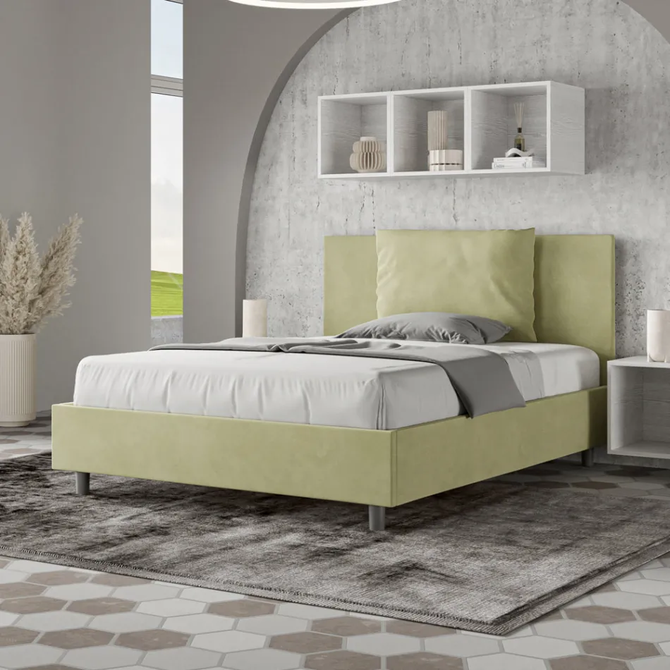 140x200 cm Bed Headboard with Microfiber Cushions Made in Italy - Olympics Viadurini