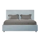 160x200 cm Bed with Rectangle Headboard in Microfiber Made in Italy - Brina Viadurini