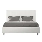 160x200 cm Bed with Headboard Decorated with Vertical Lines Made in Italy - Pattini Viadurini