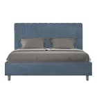 160x200 cm Microfiber Bed with Symmetrical Vertical Lines Made in Italy - Glove Viadurini