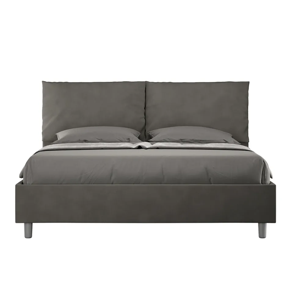 160x200 cm Bed Headboard with Microfiber Cushions Made in Italy - Olympics Viadurini