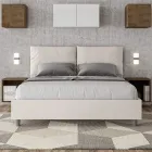 160x200 cm Bed with Headboard and Faux Leather Cushions Made in Italy - Olympics Viadurini
