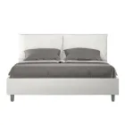 160x200 cm Bed with Headboard and Faux Leather Cushions Made in Italy - Olympics Viadurini