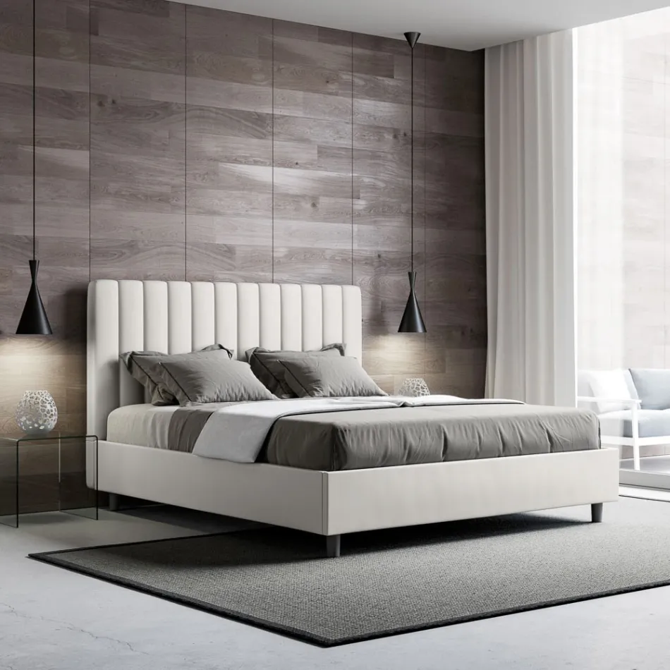 160x200 cm Bed Headboard with Symmetrical Vertical Lines Made in Italy - Guanto Viadurini