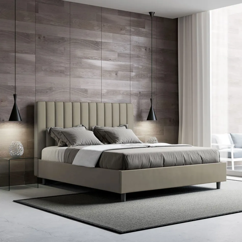 160x200 cm Bed Headboard with Symmetrical Vertical Lines Made in Italy - Guanto Viadurini