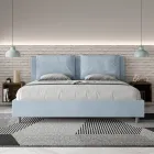 180x200 cm Bed Headboard with Microfiber Cushions Made in Italy - Olympics Viadurini