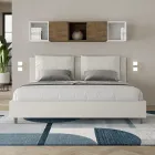 180x200 cm Bed with Headboard and Faux Leather Cushions Made in Italy - Olimpiadi Viadurini