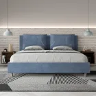 190x200 cm Bed Headboard with Microfiber Cushions Made in Italy - Olympics Viadurini