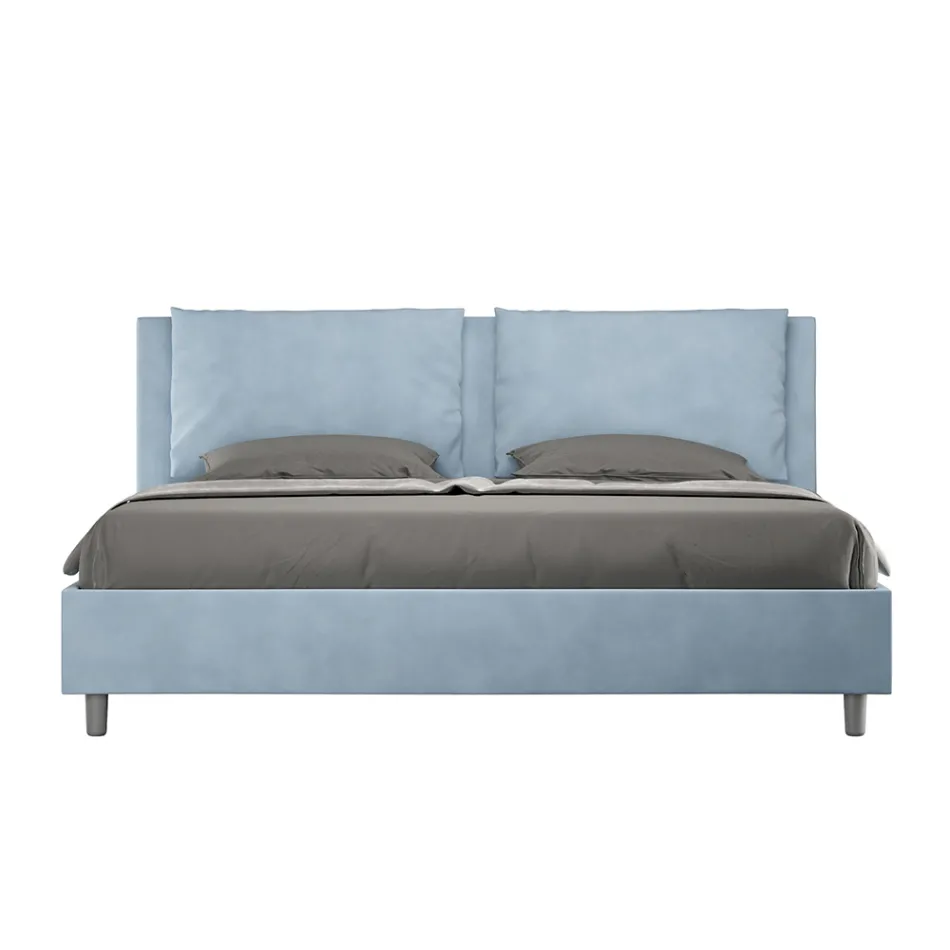 200x200 cm Bed Headboard with Microfiber Cushions Made in Italy - Olympics Viadurini