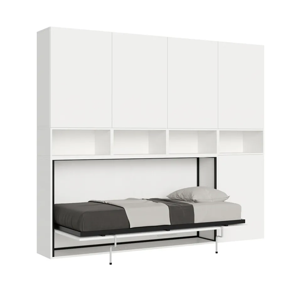 Single Murphy Bed in Different Compositions - Collaborative Viadurini