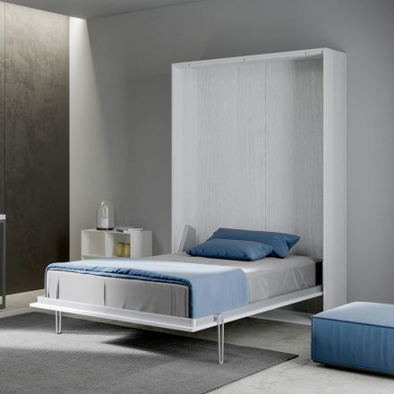 Queen Size Bed with Vertical Foldaway in Different Finishes - Magicompare Viadurini