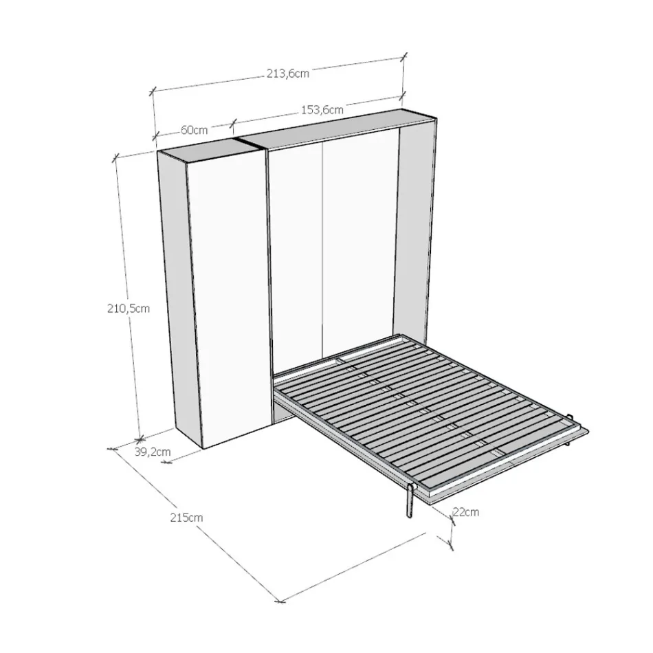 Vertical Foldaway French Bed with Column - Magicompare Viadurini