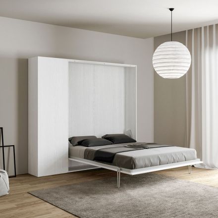 Vertical Foldaway French Bed with Column - Magicompare Viadurini