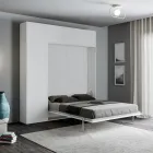 Vertical Foldaway French Bed with Wall Unit and Column - Magicompare Viadurini