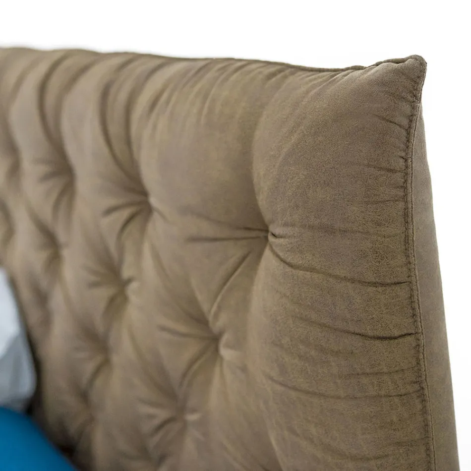 Upholstered Double Storage Bed in Fabric or Eco-Leather Made in Italy – Euro Viadurini