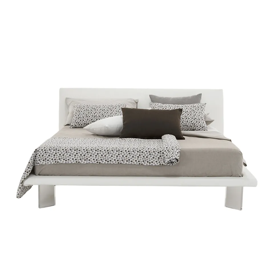 Upholstered Double Bed in Eco-Leather or Fabric Made in Italy - Armonica Viadurini