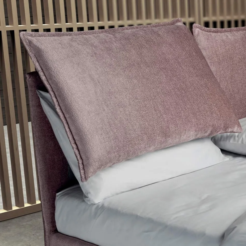 Double Bed 160x190 with 2 Soft Cushions with Perimeter Ruffle - Ernesta Viadurini