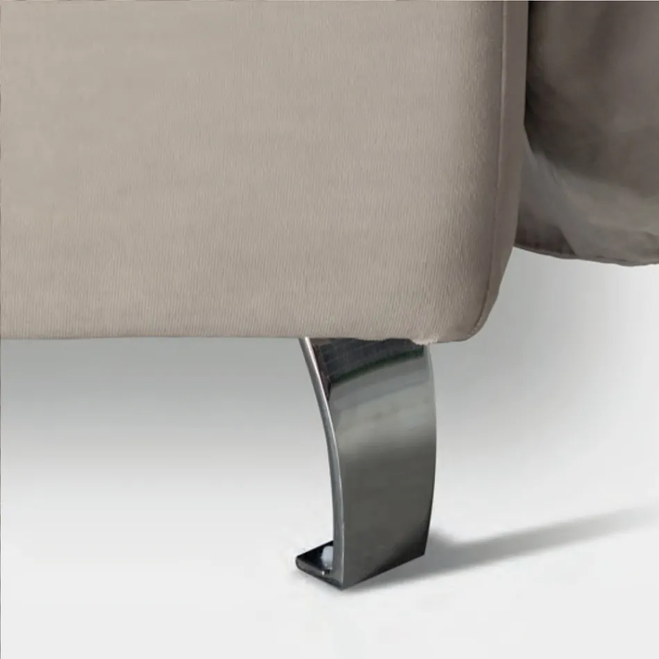 Double Bed 160x190 with 2 Soft Pillows in the Headboard - Tramonti Viadurini