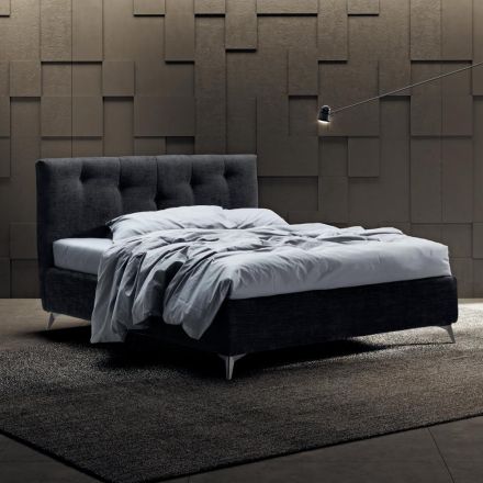 Double Bed 160x190 with Vertical Embossed Cords - Mask Viadurini