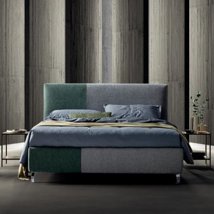Double Bed 160x190 with Asymmetric Two-Tone Finish - Jasmine Viadurini