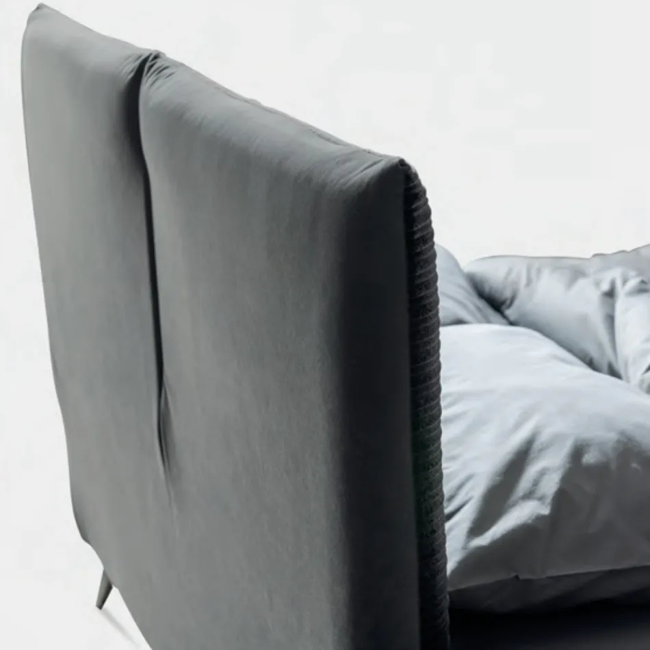 Double Bed 160x190 with Cushion-Shaped Padding - Brezze Viadurini