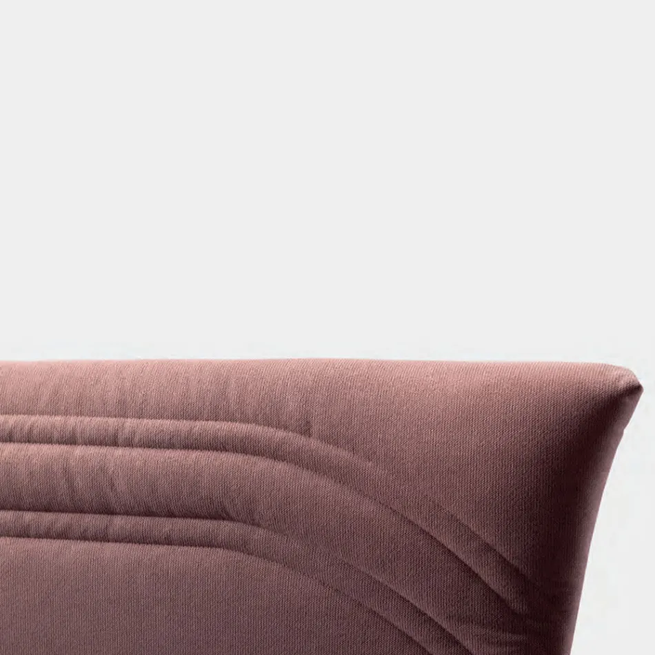 Double Bed 160x190 with Curved Queues and Double Quilted Band - Gioie Viadurini