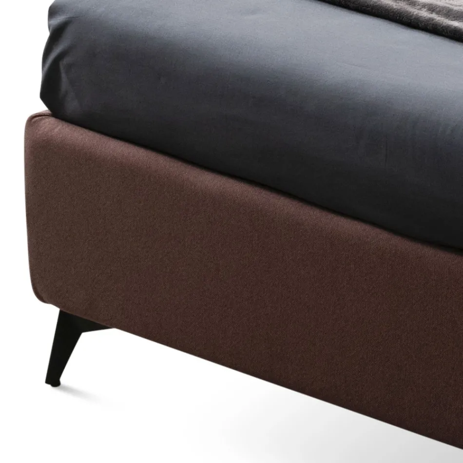 Double Bed 160x190 with Curved Queues and Double Quilted Band - Gioie Viadurini