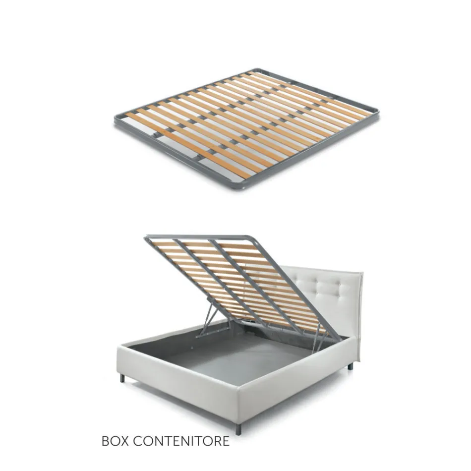 Double Bed 160x190 with Curved Queues and Double Quilted Band - Gioie Viadurini