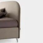 Double Bed 160x190 with Curved Queue Headboard Made in Italy - Oriente Viadurini