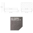 Double Bed 160x190 with High and Quilted Headboard Made in Italy - Sallie Viadurini