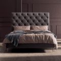 Double Bed 160x190 with High and Quilted Headboard Made in Italy - Sallie