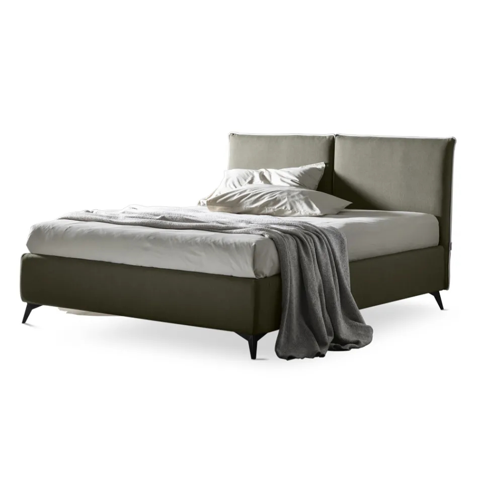Double Bed 160x190 with Centrally Divided Headboard Made in Italy - Celesti Viadurini