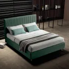 Double Bed 160x190 with Multi-Stripe Narrow Band Quilting - Meduse Viadurini