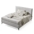 Double Bed 160x190 in Fabric with Metal Feet Made in Italy - Dreams Viadurini