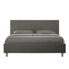 Double Bed 160x200 cm with Microfiber Headboard Made in Italy - Pallone Viadurini