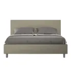 Double Bed 160x200 cm with Faux Leather Headboard Made in Italy - Pallone Viadurini