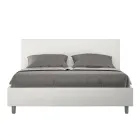 Double Bed 160x200 cm with Faux Leather Headboard Made in Italy - Pallone Viadurini