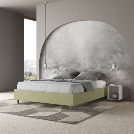 Double Bed 160x200 cm Covered in Microfiber Made in Italy - Athlete Viadurini