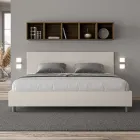 Double Bed 180x200 cm with Faux Leather Headboard Made in Italy - Pallone Viadurini