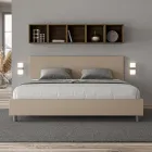 Double Bed 180x200 cm with Faux Leather Headboard Made in Italy - Pallone Viadurini