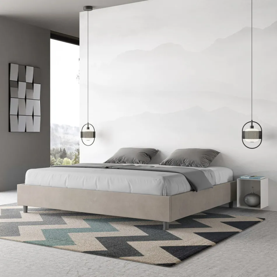 Double Bed 180x200 cm Covered in Microfiber Made in Italy - Athlete Viadurini