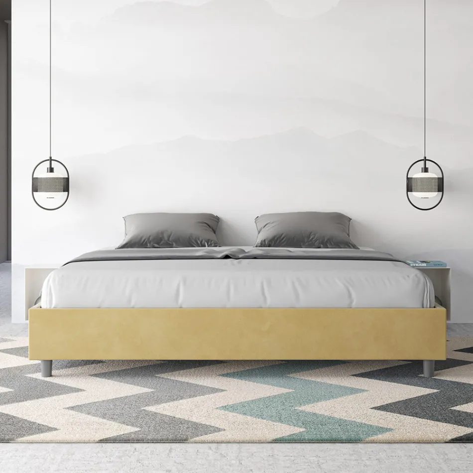 Double Bed 180x200 cm Covered in Microfiber Made in Italy - Athlete Viadurini