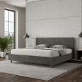 Double Bed 190x200 cm with Microfiber Headboard Made in Italy - Pallone