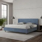 Double Bed 190x200 cm with Microfiber Headboard Made in Italy - Pallone Viadurini