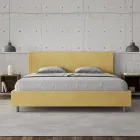 Double Bed 190x200 cm with Microfiber Headboard Made in Italy - Pallone Viadurini