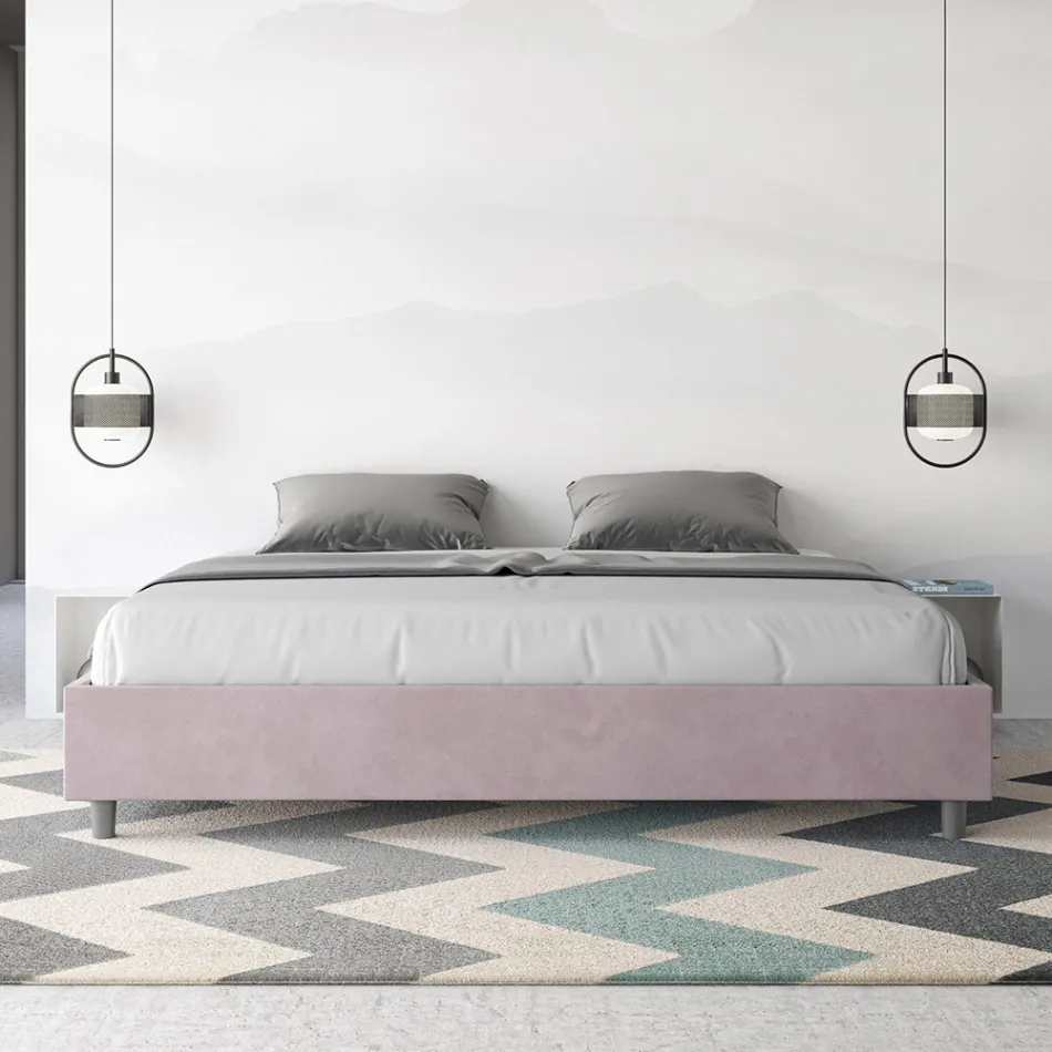 Double Bed 200x200 cm Covered in Microfiber Made in Italy - Athlete Viadurini