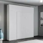 Vertical Foldaway Double Bed with Wall Unit and Column - Magicompare Viadurini